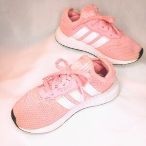 Adidas Swift Run Ortholite Girls Running Light Pink White Stripes Size 10K